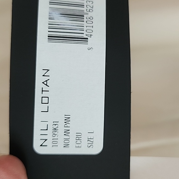 Nili Lotan Ecru Cream Sweatpants Tapered Fit Drawstring - Picture 2 of 3